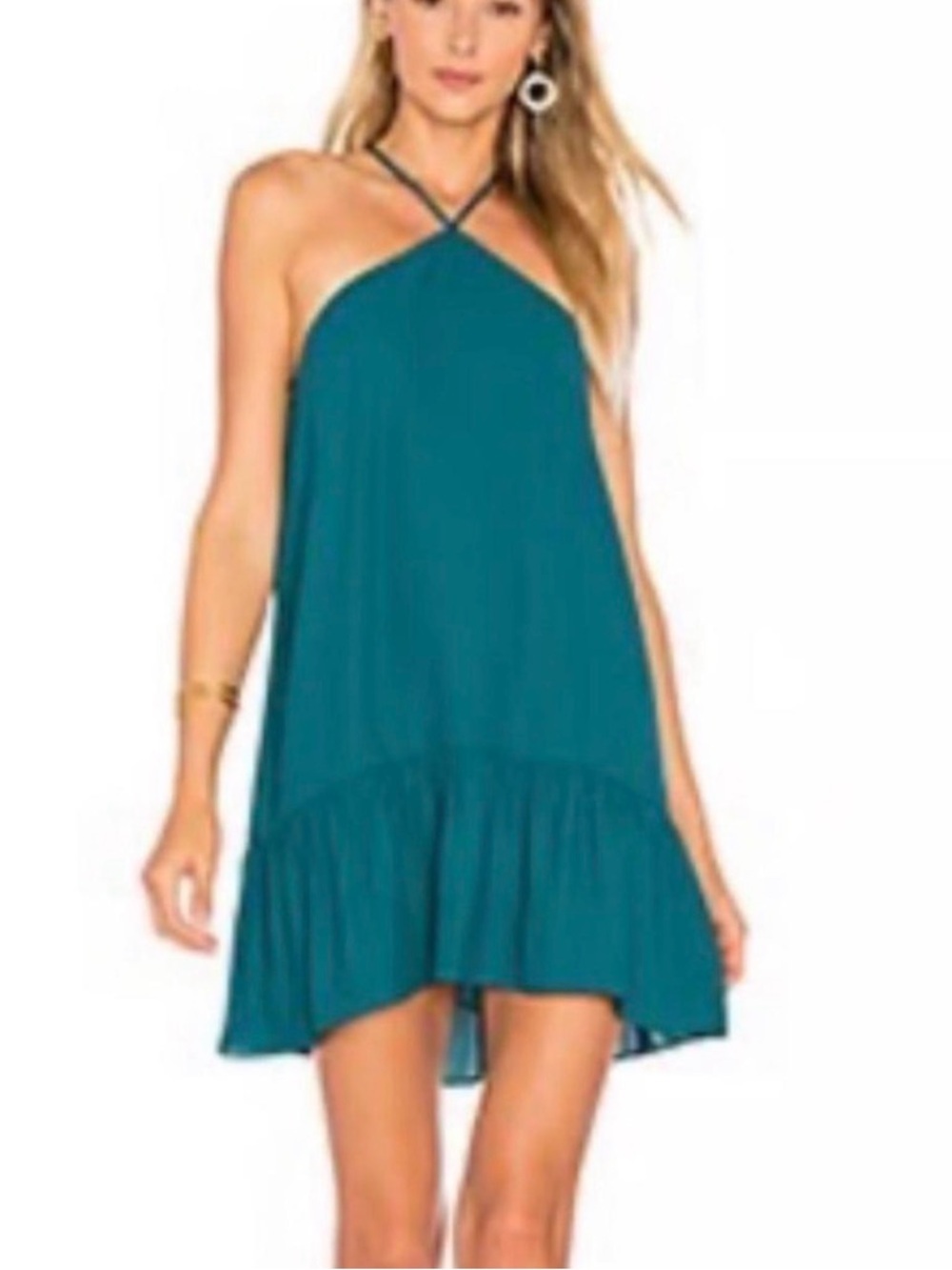 Amanda Uprichard Blue Halter Neck Dress Royal Blue Size Small